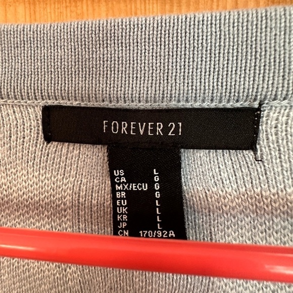 Forever 21 Cropped Cardigan Blue/White Gingham Size Large Academia Mean Girls - Picture 2 of 8